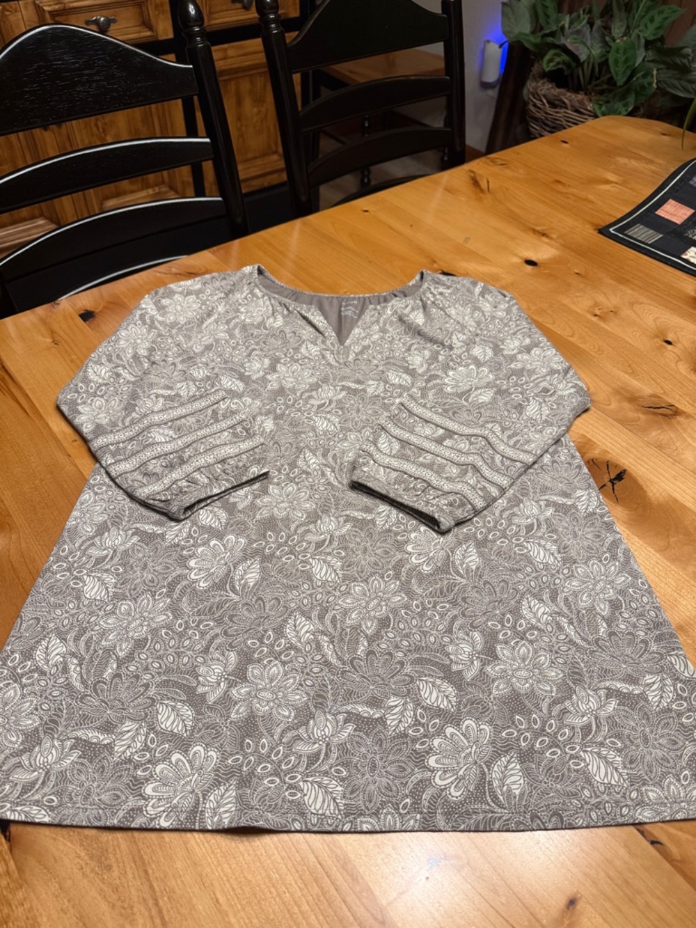 Pure Jill Soft-Sleeve Printed Tunic Top Size Small